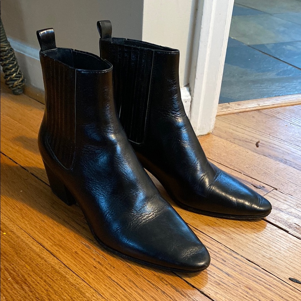 Black Leather Ankle Boots PAIGE